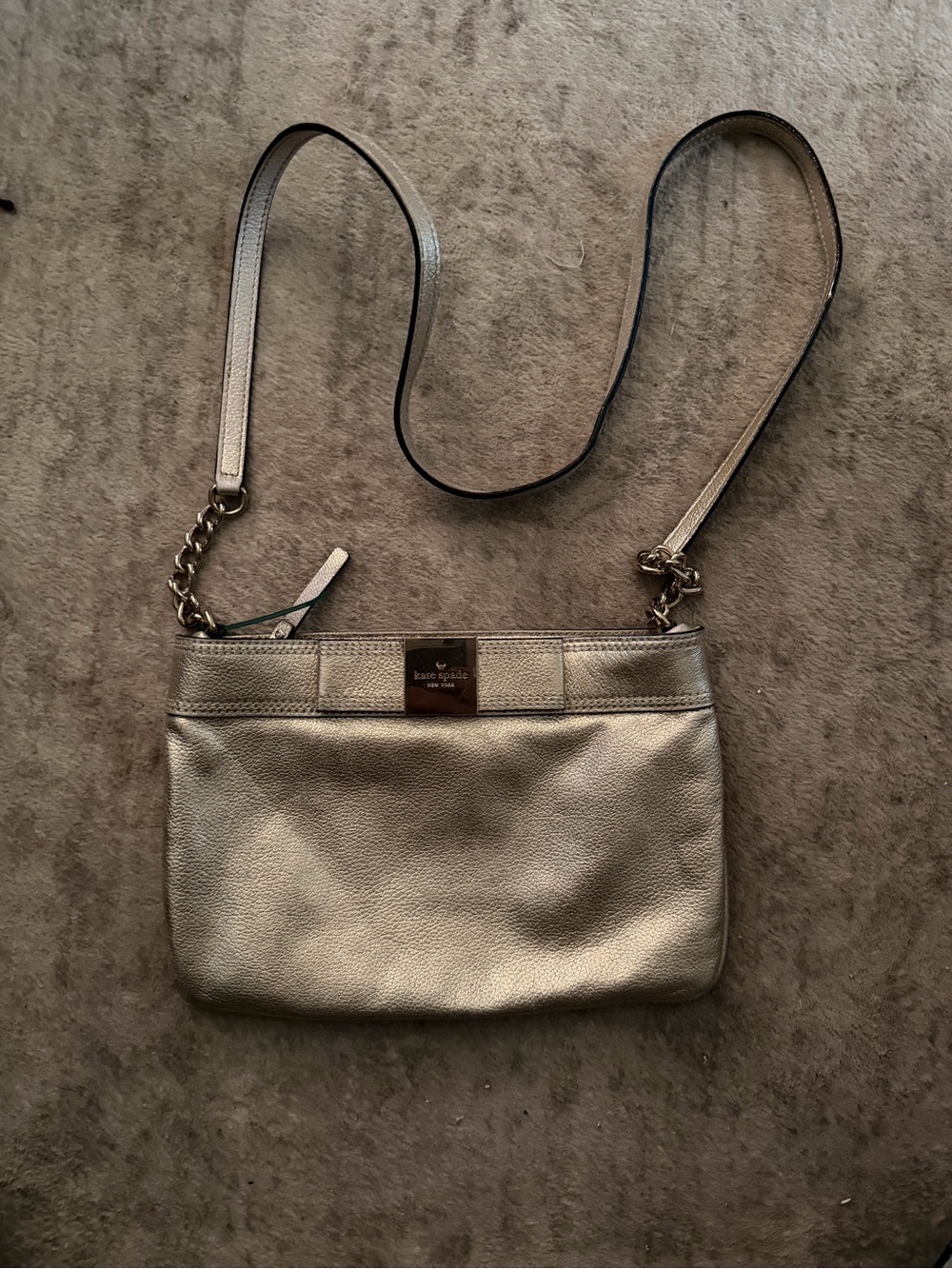 kate spade Metallic Gold Leather Crossbody Bag